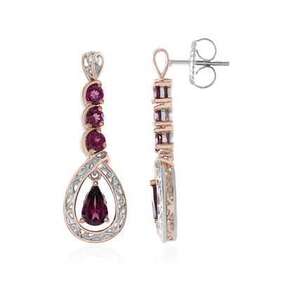 Pendientes en plata con Rodolita (Gems en Vogue)