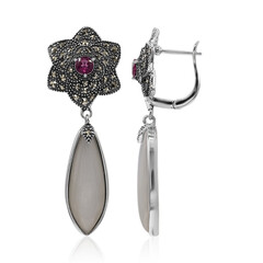 Pendientes en plata con Piedra de Luna blanca (Annette classic)