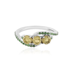 Anillo en plata con Berilo amarillo