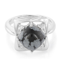 Anillo en plata con Obsidiana Copo de Nieve