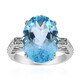 Anillo en plata con Topacio azul cielo