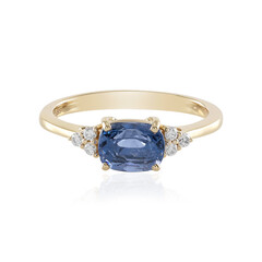 Anillo en oro con Espinela azul cobalto Luc Yen (AMAYANI)