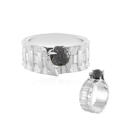 Anillo en plata con Diamante plateado (MONOSONO COLLECTION)