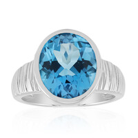 Anillo en plata con Topacio azul suizo (Pallanova)