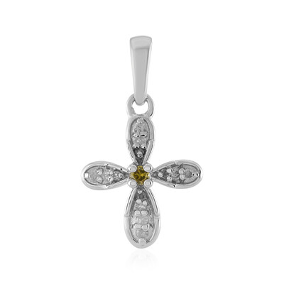 Colgante en plata con Diamante amarillo I2