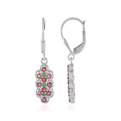 Pendientes en plata con Turmalina rosa de Nigeria