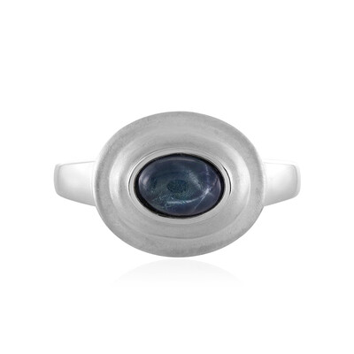 Anillo en plata con Zafiro estrella azul (MONOSONO COLLECTION)