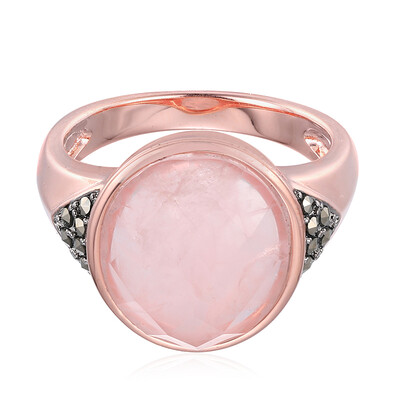 Anillo en plata con Cuarzo rosa