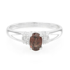 Anillo en plata con Zircón chocolate