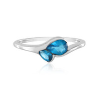 Anillo en plata con Apatita azul neón