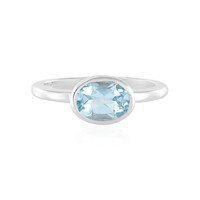 Anillo en plata con Topacio azul cielo