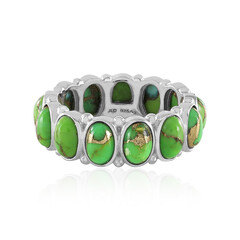 Anillo en plata con Turquesa verde Mohave Kingman