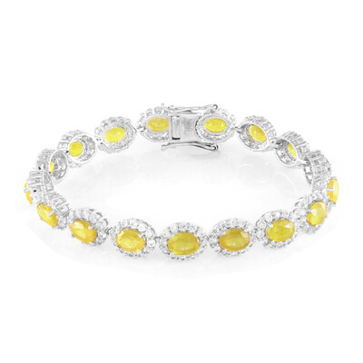 Brazalete en plata con Zafiro amarillo de Madagascar