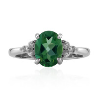 Anillo en plata con Topacio verde mariposa