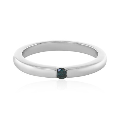 Anillo en plata con Diamante azul I3