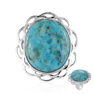 Anillo en plata con Turquesa azul del Mohave Kingman (Art of Nature)