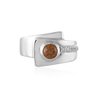 Anillo de hombre en plata con Zircón cognac