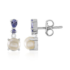 Pendientes en plata con Perla blanca Freshwater