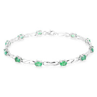 Brazalete en plata con Esmeralda de Zambia