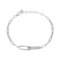 Brazalete en plata con Diamante I3 (I)