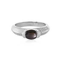 Anillo en plata con Zafiro estrella negra