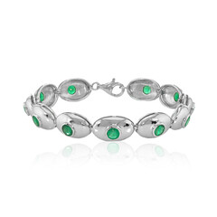 Brazalete en plata con Esmeralda de Zambia