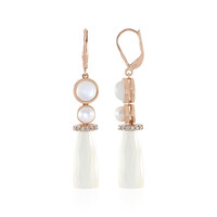 Pendientes en plata con Calcedonia blanca (KM by Juwelo)