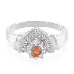 Anillo en plata con Zafiro naranja