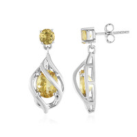 Pendientes en plata con Berilo amarillo