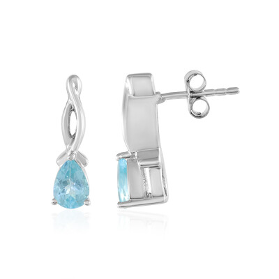 Pendientes en plata con Apatita azul