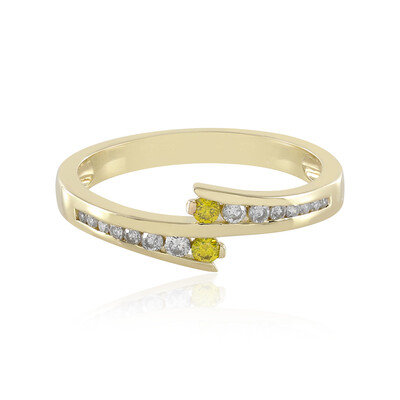 Anillo en oro con Diamante amarillo I1