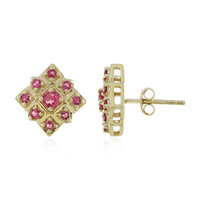 Pendientes en oro con Turmalina rosa (Adela Gold)