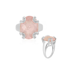 Anillo en plata con Cuarzo rosa (de Melo)