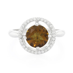 Anillo en plata con Cuarzo cognac