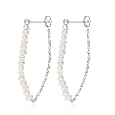 Pendientes en plata con Perla blanca Freshwater