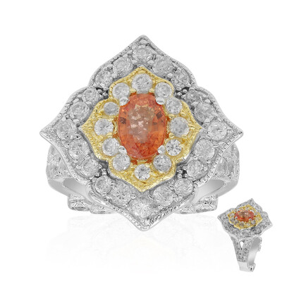 Anillo en plata con Zafiro Padparadscha (Dallas Prince Designs)