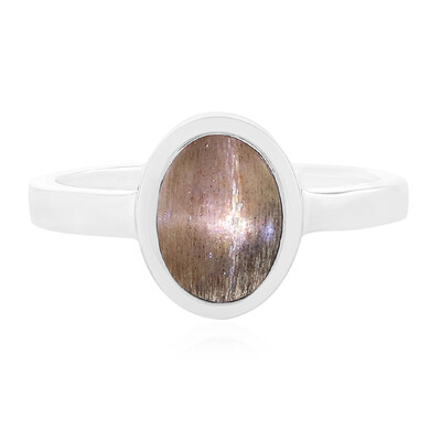 Anillo en plata con Piedra del sol ojo de gato