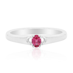 Anillo en plata con Espinela rosa