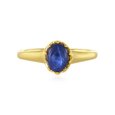 Anillo en plata con Zafiro estrella azul