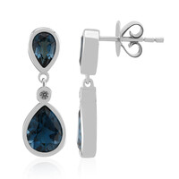 Pendientes en plata con Topacio azul de Londres (Pallanova)