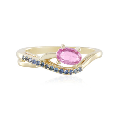 Anillo en oro con Zafiro de Ceilán rosa