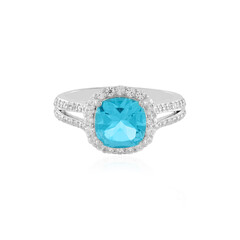 Anillo en plata con Topacio color Paraiba