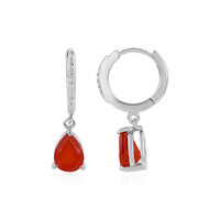 Pendientes en plata con Ónix rojo