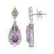 Pendientes en plata con Cuarzo lavanda (Dallas Prince Designs)