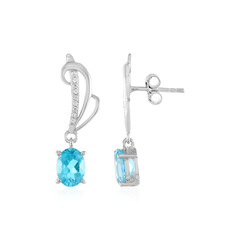 Pendientes en plata con Topacio color Paraiba