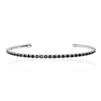 Brazalete en plata con Espinela negra