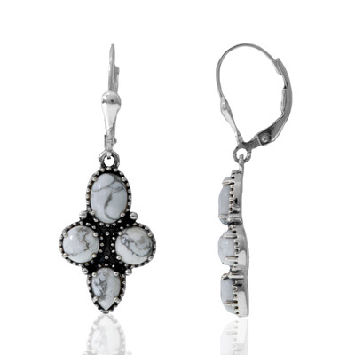 Pendientes en plata con Howlita (Desert Chic)