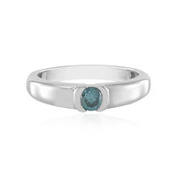 Anillo en plata con Diamante azul I2