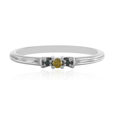 Anillo en plata con Diamante I3 amarillo