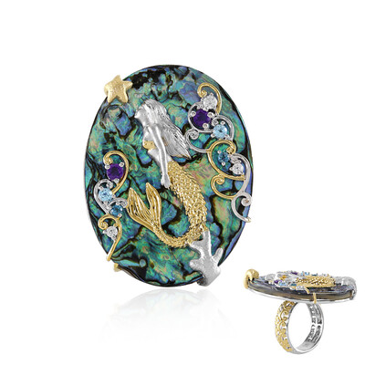 Anillo en plata con Concha de Abalone (Gems en Vogue)